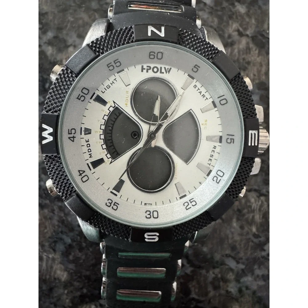 Hpolw‎ Chrono Watch. Stainless Steel